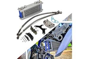USTPO Motorcycle Oil Cooler Cooling Radiator Engine Kit Universal for CRF XR KLX 50 70 90 110 125 140cc SSR Taotao Coolster Kayo Apollo Dirt Pit Bike ATV Blue