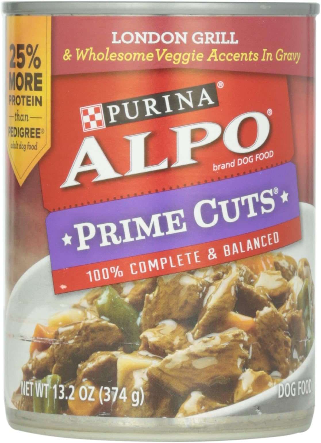 Alpo Prime Cuts in Gravy Canned Dog Food, London Grill, 13.2 oz