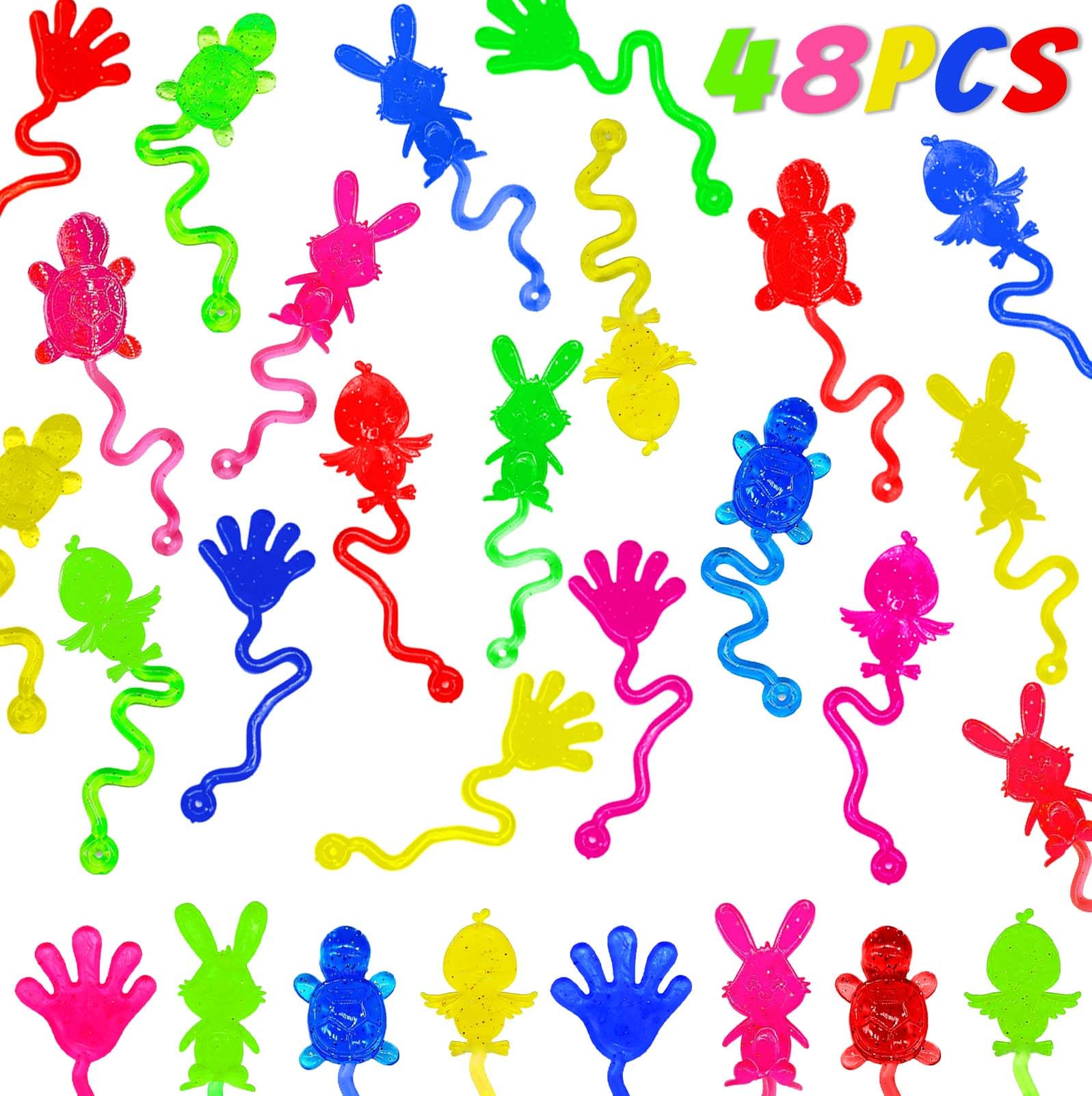 Voiiake Easter Egg Fillers & Basket Stuffer Essentials - 48Pcs Mini Sticky Toys Hands for Kids Teens Boys Girls, Bulk Party Favors Supplies , Treasure Box Toys for Classroom , Egg Hunt Party Supplies