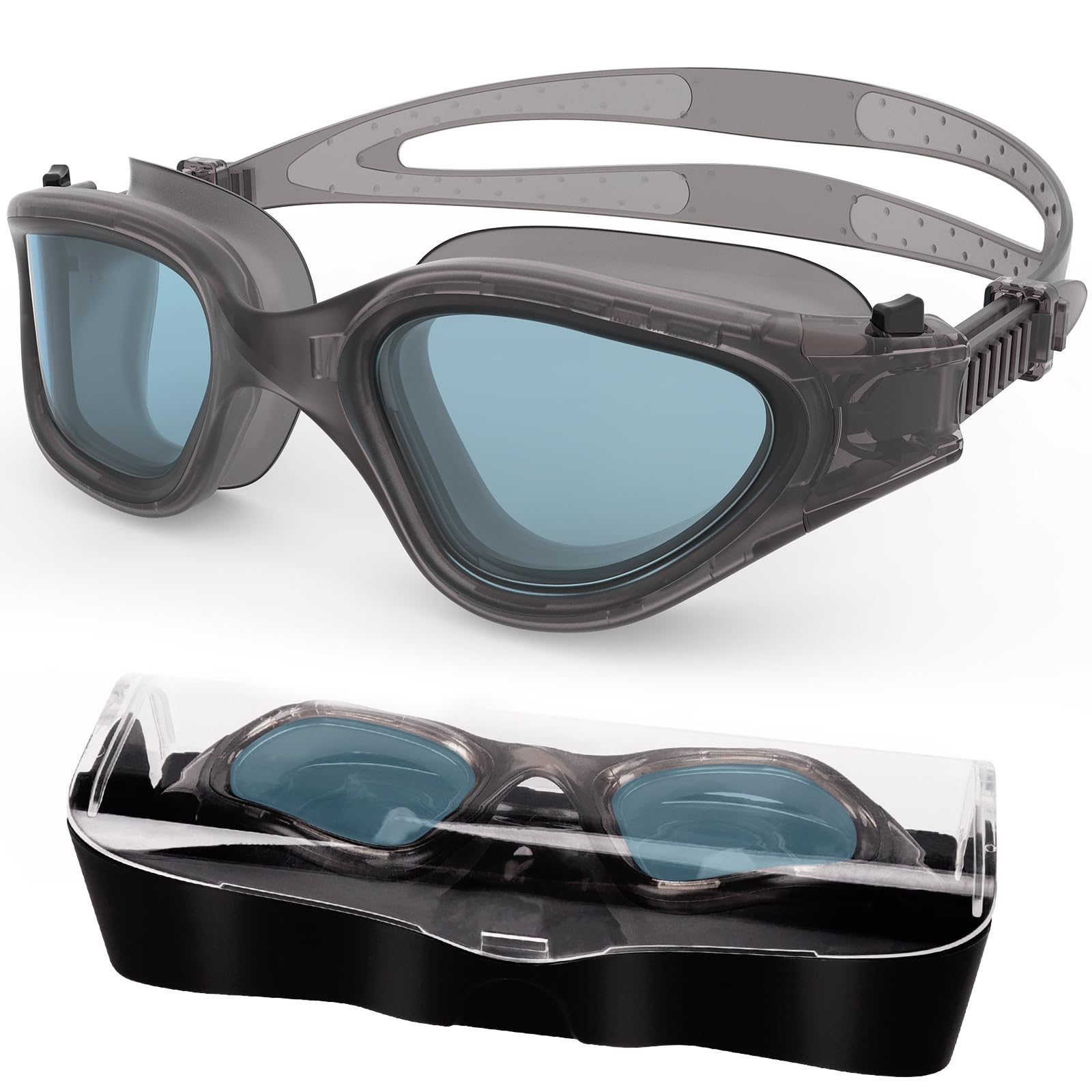 HotSrace Swimming Goggles Anti Fog Anti UV No Leakage,Swim Goggles Soft Silicone Clear Vision Easy to Adjust for Adult Men Women Teenager — image 1