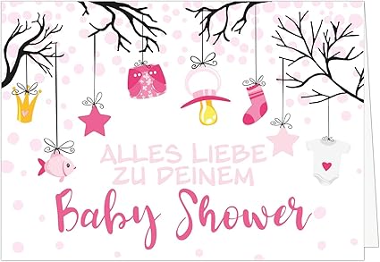 Grande Carte De Shower Pour Bebe Format Xxl Pour De Nombreuses Signatures Motifs Suspendus Fille Rose Comme Indique Pour La Fete De Bebe Pour La Future Maman Amazon Fr