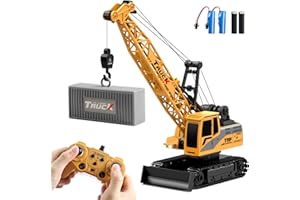 Dwi Dowellin Remote Control Crawler Crane for Boys,11-Channel 2.4GHz RC Construction Crane Toy for Kids Age 3 4-7 8 9 10 Year Old