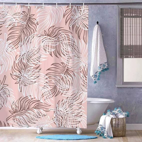 Cortina de ducha decorativa con diseño de ganchos para cortina de baño