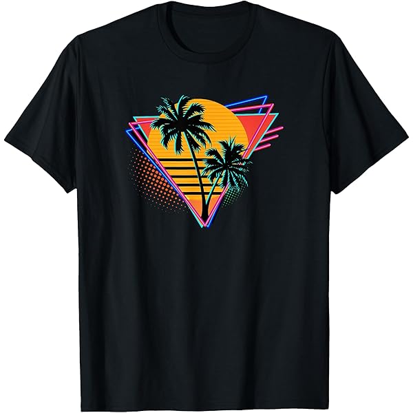 Amazon.com: 80s Retro Synthwave Inspired Sunset and Palm