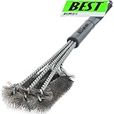 Best BBQ Grill Brush STAINLESS STEEL) - 18" Barbecue Cleaning Brush with Wire Bristles and Soft Comfortable Handle - Perfect Cleaner & Scraper for Grill Cooking Grates, Racks, & Burners
