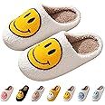 Bevaney Smile Face Slippers for Women - Soft Plush Retro Preppy Slip-on Comfortable Indoor/Outdoor Shoes