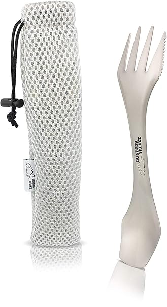 OUTDOOR FREAKZ Titan Spork und Göffel als Campingbesteck und Reisebesteck die perfekte Messer-Gabel-Löffel-Kombi für Outdoor 