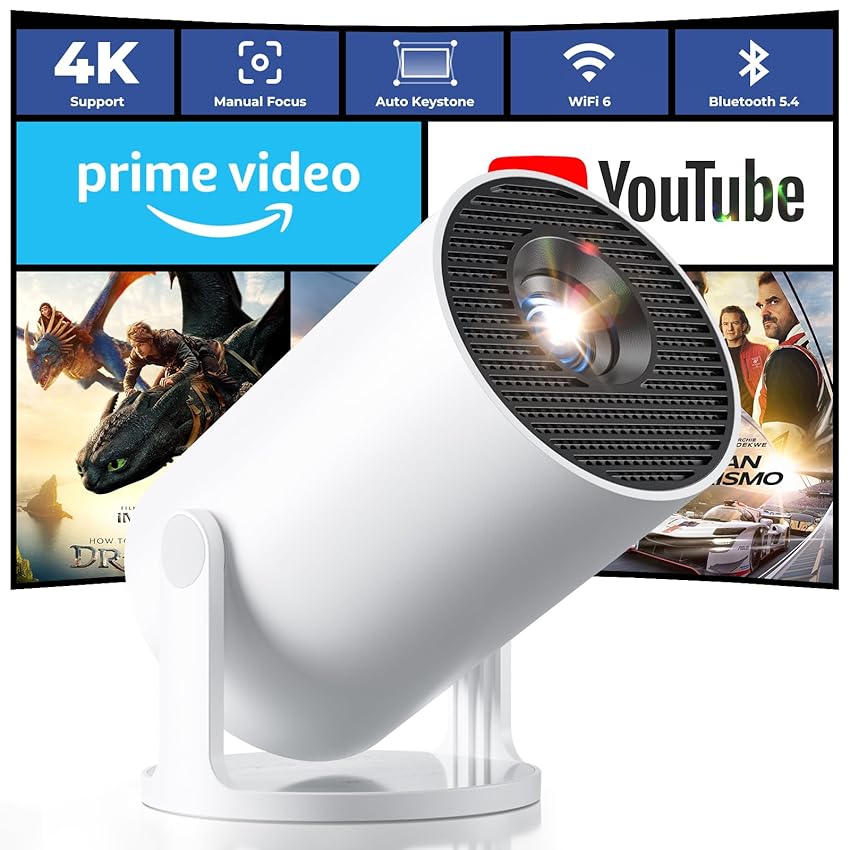 [App integrata & 2025 Upgraded] Einyoumily Mini Proiettore Portatile 4K Supporto con