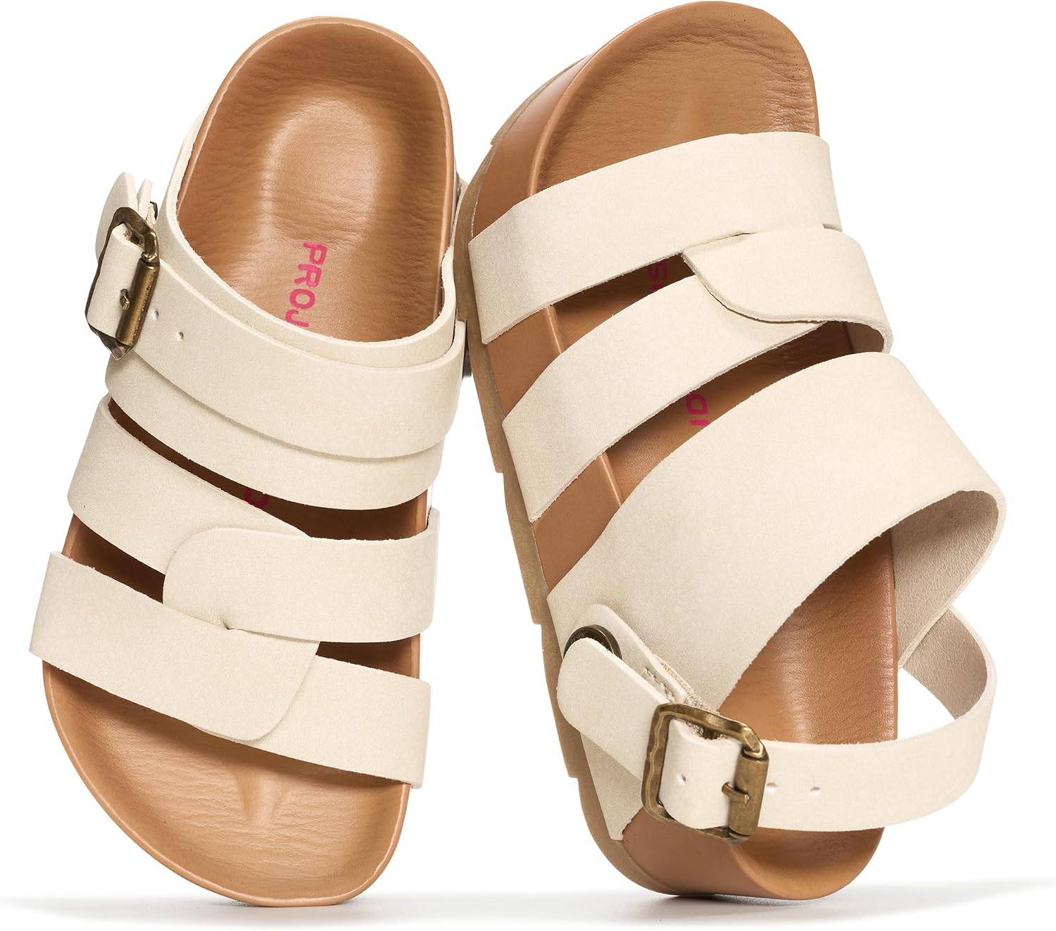 Project Cloud Kids Sandals for Girls - Girls Sandals with Adjustable Buckle Closure, Comfortable Plush & Soft Insole w/Wedge Design Non-Slip Outsole