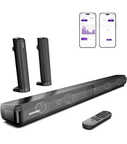 WINNES Barre De Son 2.0 - Caisson De Basse Intégré - Bluetooth5.0 Convient Pour Les Jeux, La