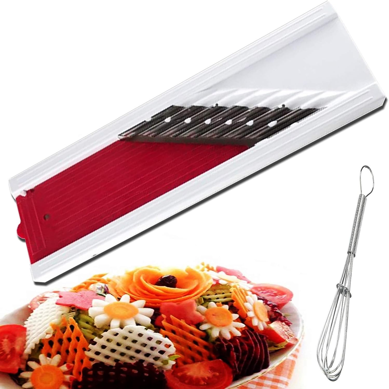 Vegetable Mandoline Chips Maker & Free Cute Small Stainless Steel Whisk