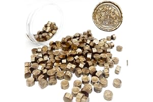 MINGYUESKY Sealing Wax Beads 200pcs Octagon Wax Seal Beads Bulk for Wedding Invitations Xmas Gift Wrapping Card Envelope Sealing (Bronze Gold)