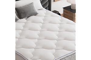 Belffin Queen Mattress Pad Pillow Top Mattress Cover with 8-21 Inch Deep Pocket, Bed Topper for Back Pain Relief Soft Breathable Overfilled Down Alternative Filling, White