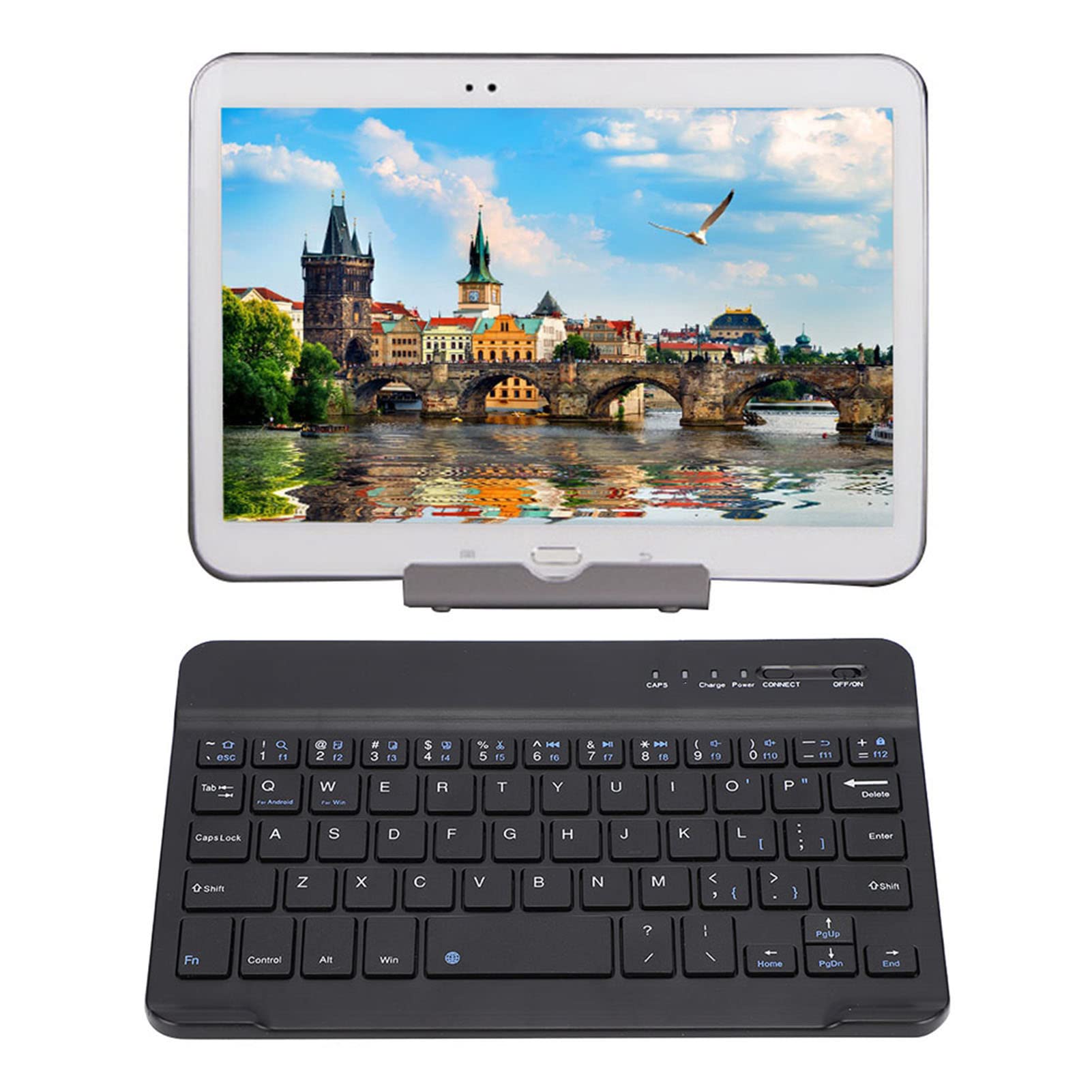 Yunseity Portable Mini Bluetooth Keyboard for Tablet, Ultra Thin Compact Wireless Multi Device Keyboard for iPad, Windows, Android, iOS, Smartphone Tablet