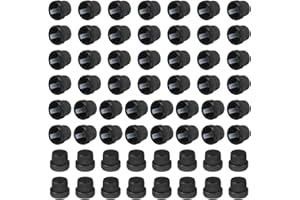 uxcell 60 Pcs Plastic Replacement Bottle Caps, 18mm Thread Plastic Covers Lids with Inner Plug for Essential Oil, Daily Chemi
