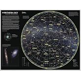 National Geographic Maps: Charting the Heavens, Northern Sky Wall Map - Compact - 21.5 x 16.25 inches - Front Lamination