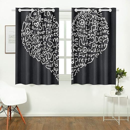 Amazon Com Wiedlkl Bedroom Curtain For Men Love Peace Music
