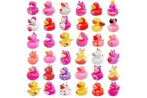 CHERISLPY 36 Pcs Valentines Rubber Ducks,Bath Showers Accessories,Mini 2.16" Duckies Bath Toys for Kids Girls Boys Valentines Day Party Favors Gift Exchange (Valentines)