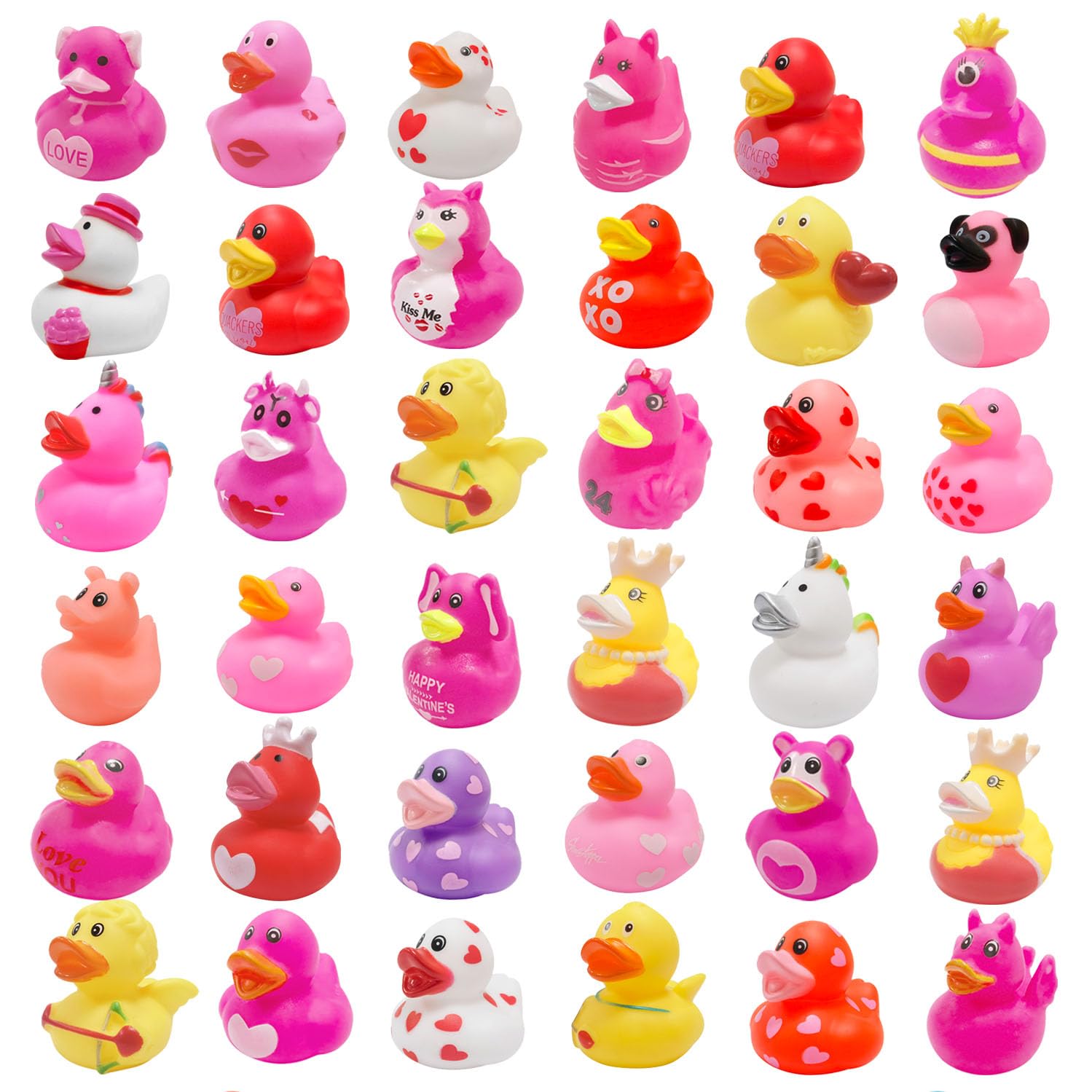 Photo 1 of 36 Pcs Valentines Rubber Ducks,Bath Showers Accessories,Mini 2.16" Duckies Bath Toys for Kids Girls Boys Valentines Day Party Favors Gift Exchange (Valentines)