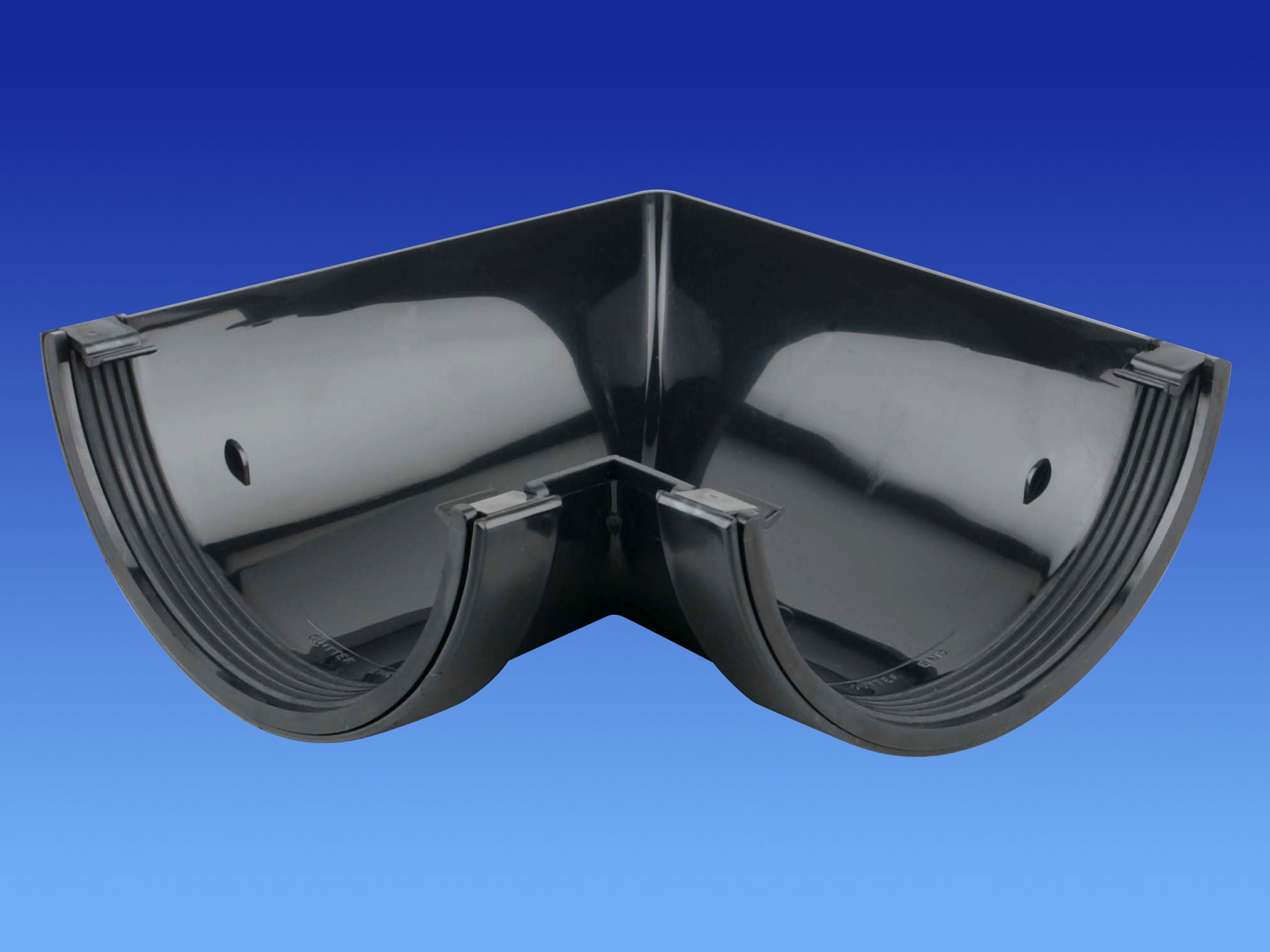 OSMA Roofline Commercial 150mm Half Round Gutter 90 Degree Angle Black 6T603 b