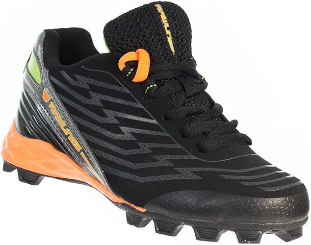orange and black youth baseball cleats
