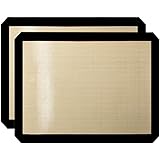 Premium Non Stick Silicone Baking Mats Quarter Sheet Toaster Oven Liner Small,Set Of 2 Mats (Size 8.5" - 11.5")