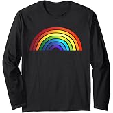 Rainbow - Rainbow Simple Style Basic Stripe Design Long Sleeve T-Shirt