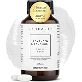 JSHealth Magnesium Supplement for Sleep. 400mg Triple-Form Glycinate | Made with Citrate, Amino Acid Chelate Developed By Nutritionist Jessica Sepel