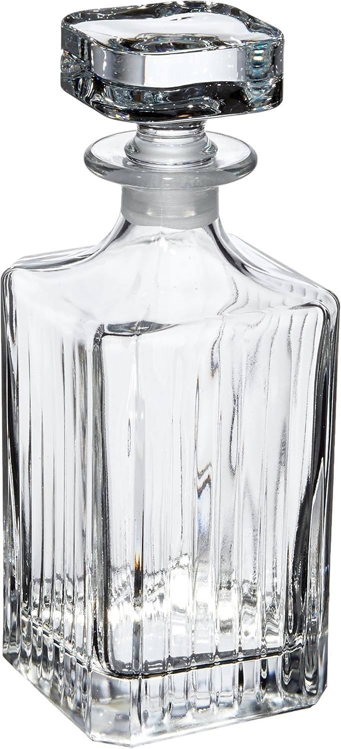 RCR 51521020006 Crystal Glassware Timeless Square Whisky / Wine Decanter, 75 CL / 750 ML