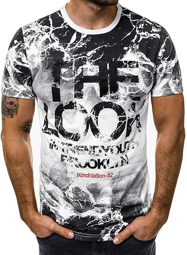 Aberimy Camisetas Hombre Manga Corta Verano Slim Fit Camiseta T-Shirt Moda Estampada Cuello Redondo Casual Tirantes Fitness Deportiva Camisetas Deporte Sudadera Camisa T-Shirt Camisetas para Hombre: Amazon.es: Ropa y accesorios