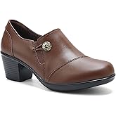 UZB Women's Slip-On Loafer Zip Leather Pump Shoes