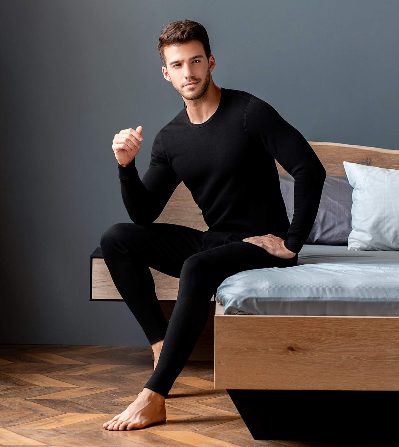 LAPASA Men's Ultra Heavyweight Thermal Underwear Double Layer Long John Set Fleece Lined Base Layer Top and Bottom M63-19 (Black, XXL) at  Men’s Clothing store
