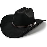 FLUFFY SENSE. Cowboy Hat for Women and Men with Shapeable Wide Brim - Felt Cattleman Western Hats for Cowboys and Cowgirls