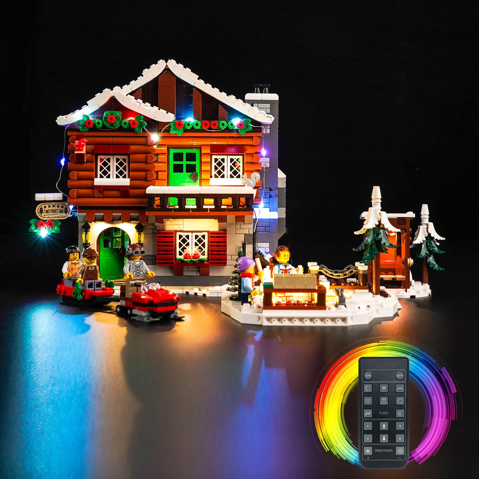 Light Kit for Lego Alpine Lodge 10325, Lighting Set for Lego 10325 Icons Alpine Lodge - Not Include Models, Just Light Kit (Remote Control Version)