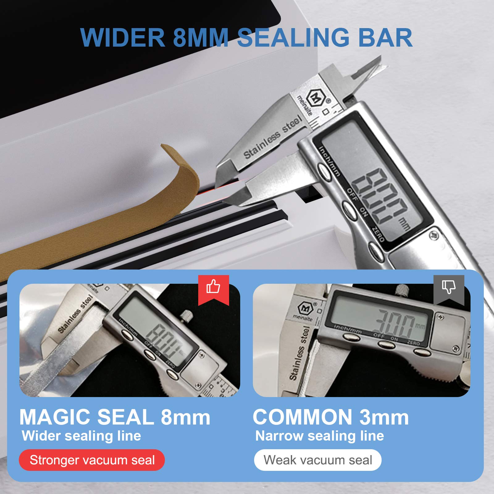 Magic Seal Vacuum Sealer + Smooth Chamber Vacuum Sealer Rolls (10''x50' -2 rolls)