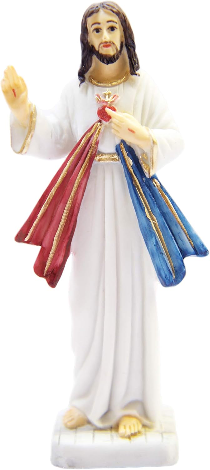 4.25" Divine Mercy Jesus Christ Catholic Statue Sculpture