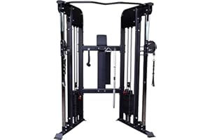 BODY SOLID Body-Solid Functional Trainer Dual Weight Stacks, Adjustable Swiveling Pulleys, Integrated Chinning Bar, Cable Workout Machine for Home Gym