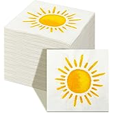 Yeaqee 100 Pieces Sun Party Napkins Sunshine Napkins First Trip Around the Sun Napkin for Sun Theme Party Favors Disposable Luncheon Napkins for Boho Birthday Party Wedding Supplies
