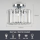 FRIDEKO HOME Crystal Ceiling Light Chrome Flush Mount Modern LED Fixture view 6
