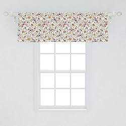Ambesonne Mexican Window Valance, Colorful Nature