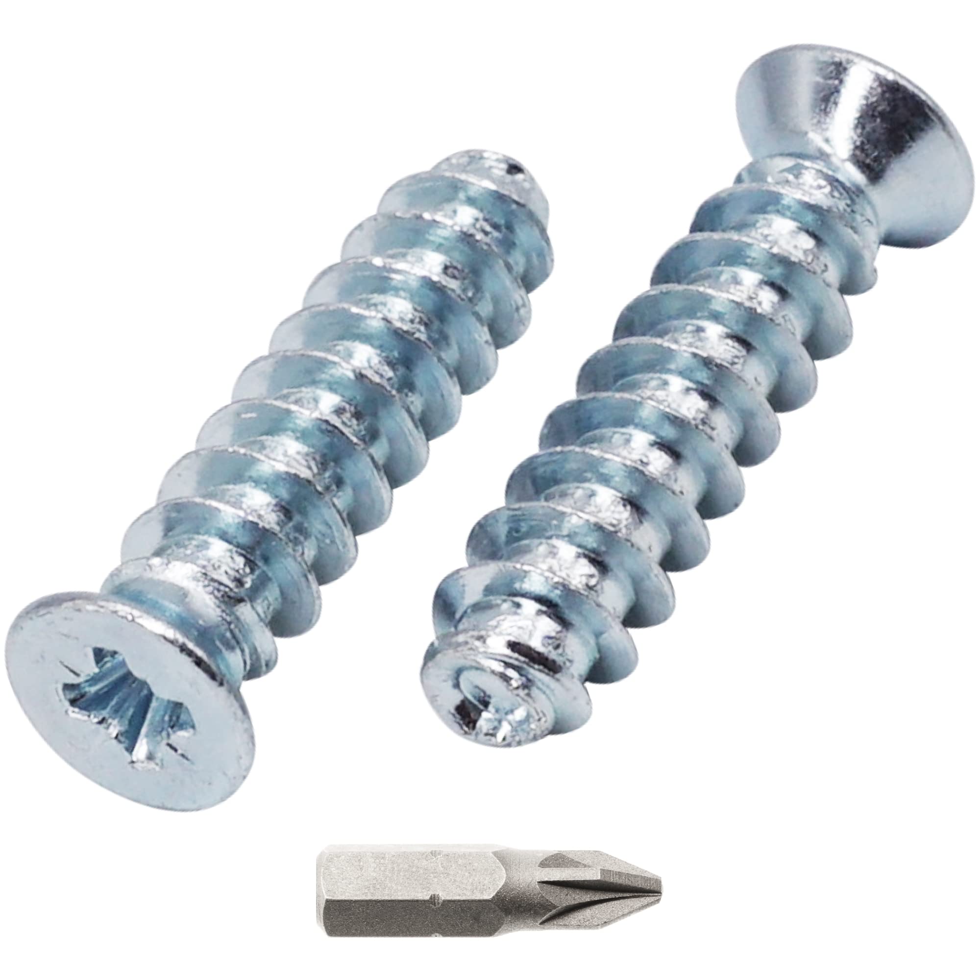 SKIR'CO (50 pcs) Zinc Plated Euro Screws 6.3 x 24 mm, Drawer Runner Screws, Flat Countersunk Head, Hinge Screws — image 1