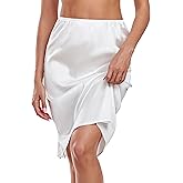 MANCYFIT Half Slips for Women Satin Slip Skirt Under Dresses Anti-Static Side Slit Underskirt