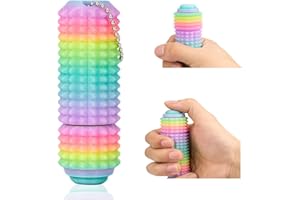 EXQDYNM Button Click,Spinners,Little Ouchies Pain Stim Fidget Spiky Toy for Adults with Keychain,3-in-1 Design for Stress Relief
