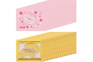 Eakroo 30 Pairs Lip Masks & Eye Masks, Crystal Collagen Eye Patches for Puffy Eyes, 24K Gold Gel Crystal Collagen Eye Pads, Effectively Nourishes the Lip Skin, Gifting Items, Hangover Kit