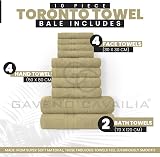 GC GAVENO CAVAILIA Towels 10 Piece Bale Set 100% Egyptian Cotton Mocha view 3