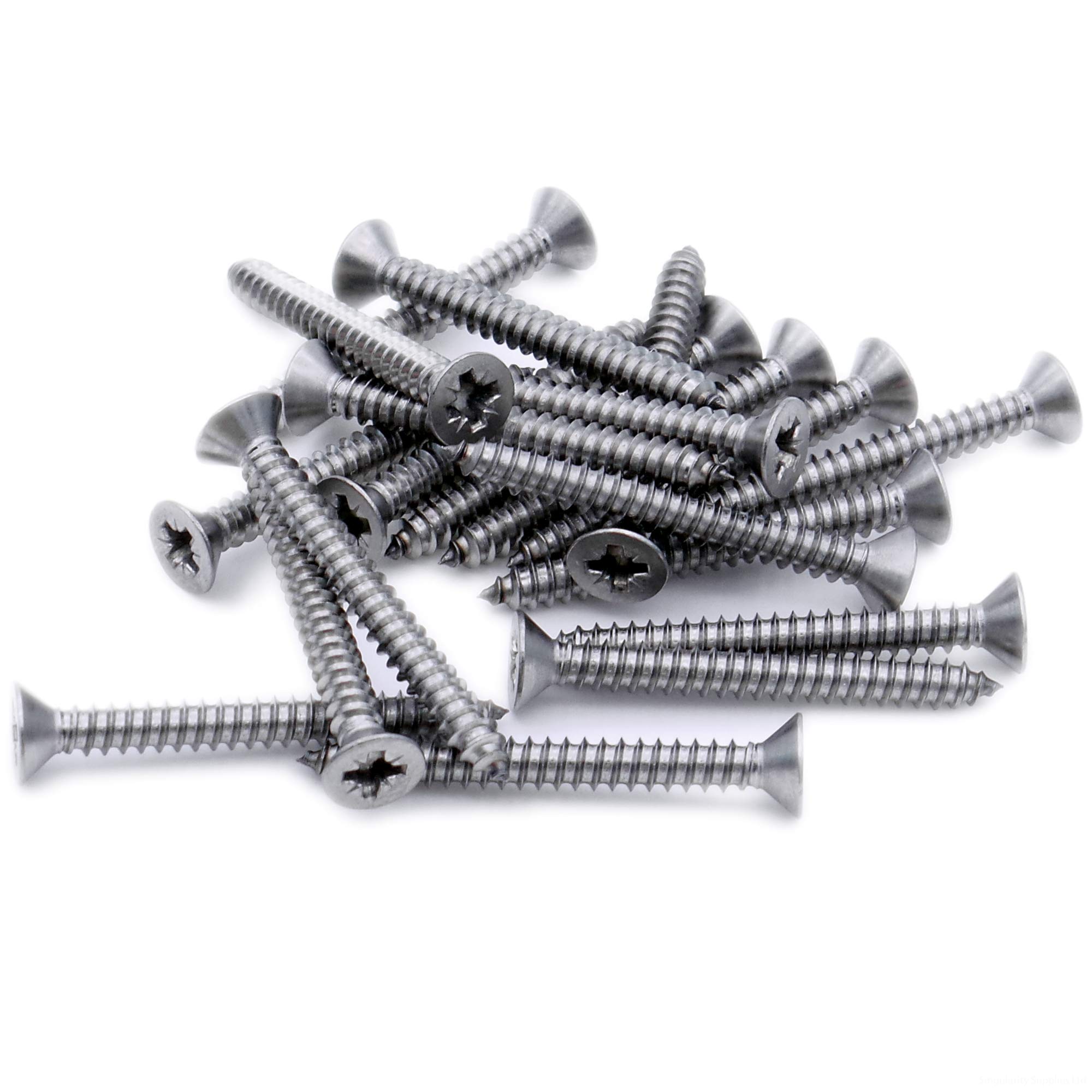 No.4 x 0.75 (2.9mm x 19mm) Pozi Countersunk Self-Tapping Screw - Stainless Steel (A2) (Pack of 20)