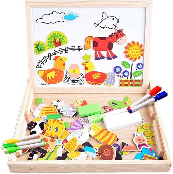 FiveJoy Wooden Jigsaw Puzzles, Double Sided Blackboard