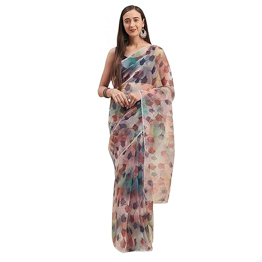 Womanista crepe with blouse piece Saree (TI1287_ Multicolor_ Onesize)