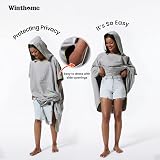 Winthome Changing Robe for Adults Unisex Lightweight Microfiber Blue XL view 2