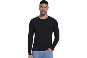 WiWi Viscose from Bamboo Men's Long Sleeve Tees Sun Protection Athletic Crew Neck Shirts for Pajamas S-XXL